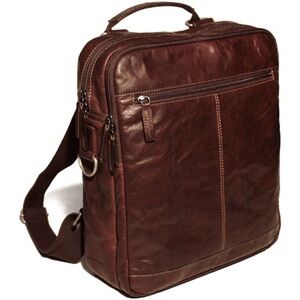 Jack Georges Voyager Professional Backpack in brown hand-stained buffalo leather